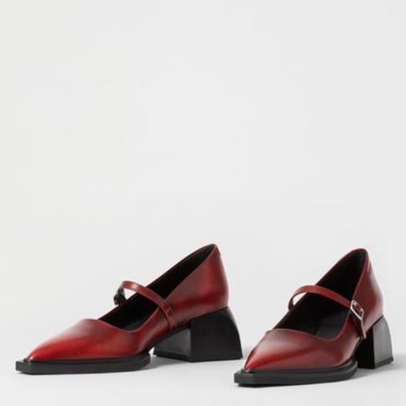 Vagabond Shoemakers Vivian Mary Jane Pumps EU41 Red Brush Off Color Leather - Picture 1 of 6